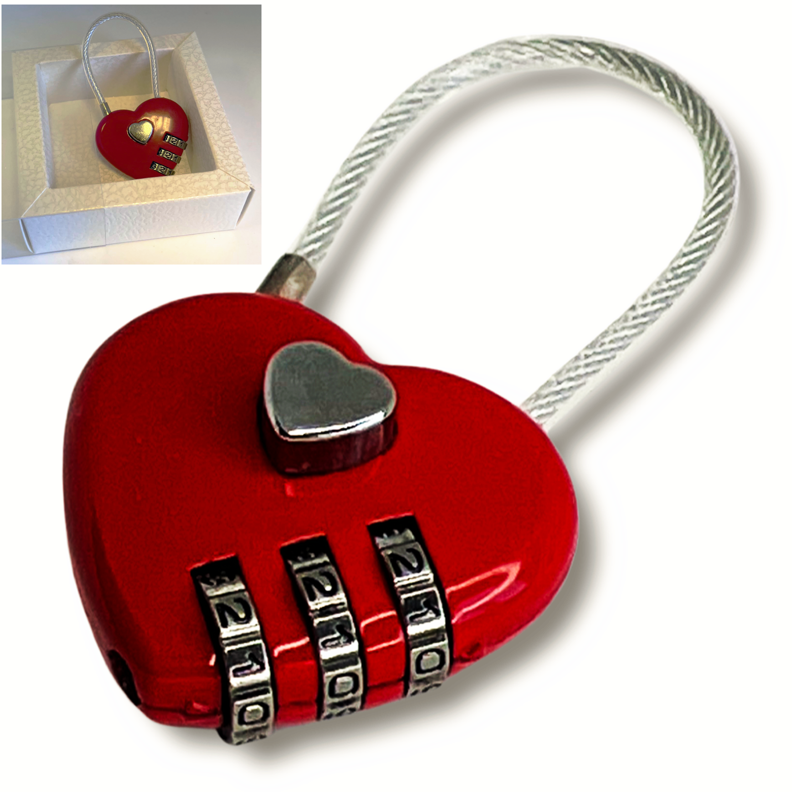 Lucchetto A Forma Di Cuore KATIE, Personalizzabile, Lega Di Zinco - Regalo Divertente - 3
